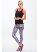 Purple sports leggings with a leopard print H006 - Online store - Boutique